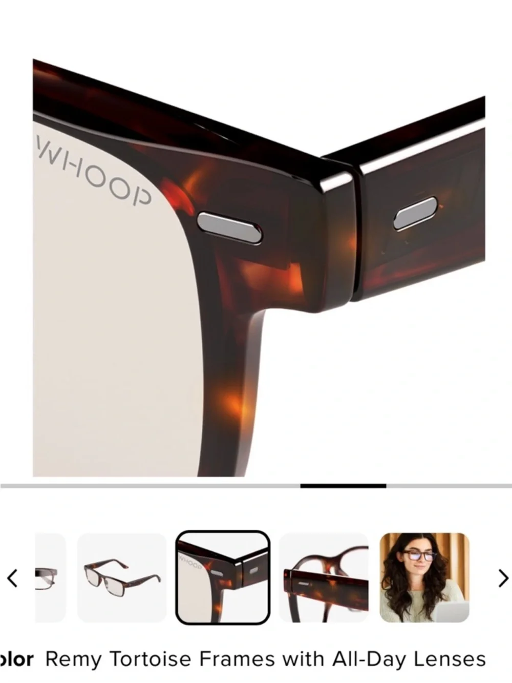 NWT BNIB WHOOP BLUE LIGHT GLASSES - TORTOISE SHELL FRAME